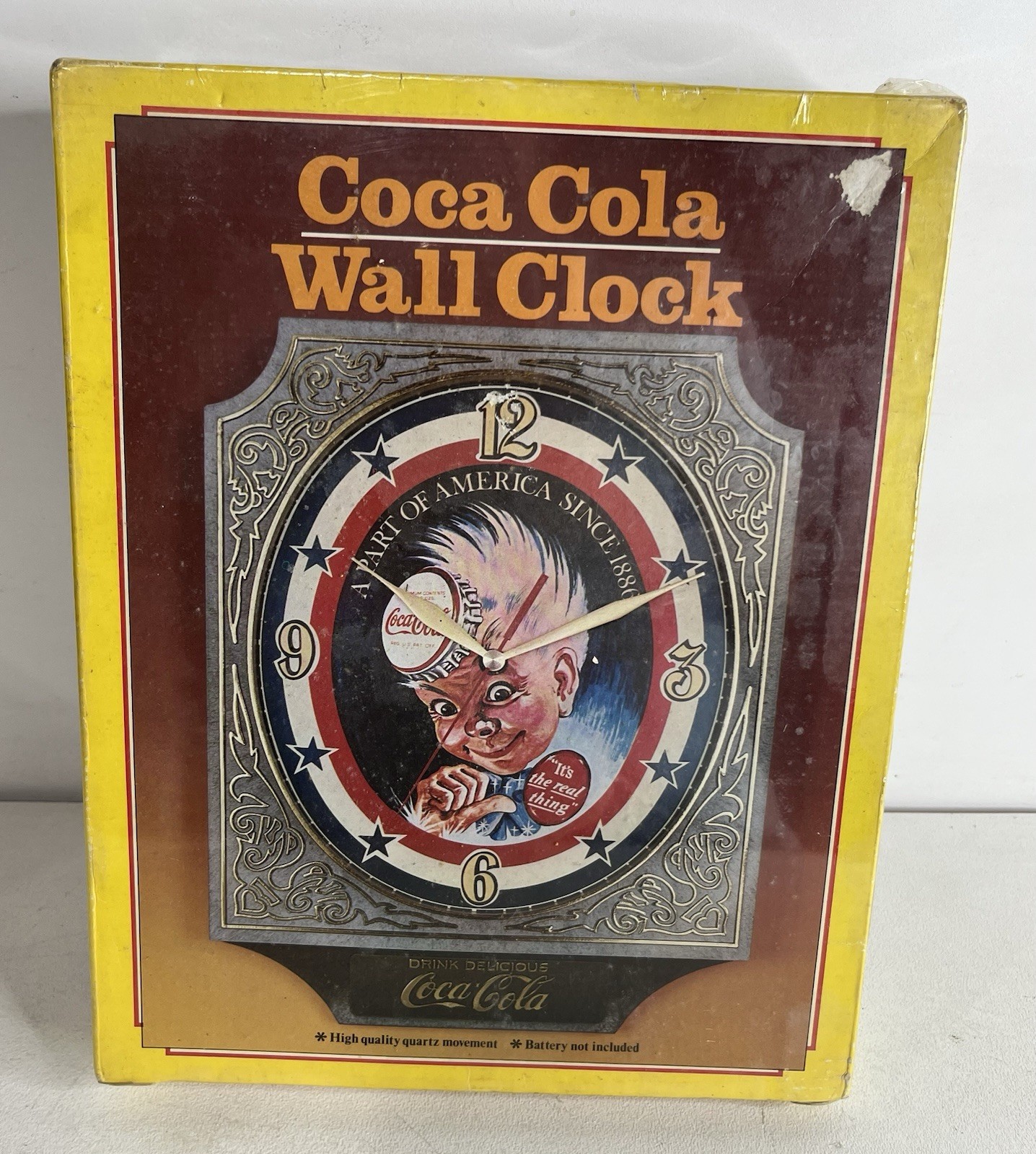 Unique Vintage 1974 Coca Cola Sprite Boy Clock Embosograph Display - New Sealed