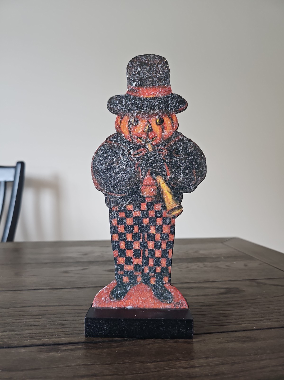 Halloween Bethany Lowe Pumpkin Man Kathy Seburn  Retired Dummy Board Stand 10.75
