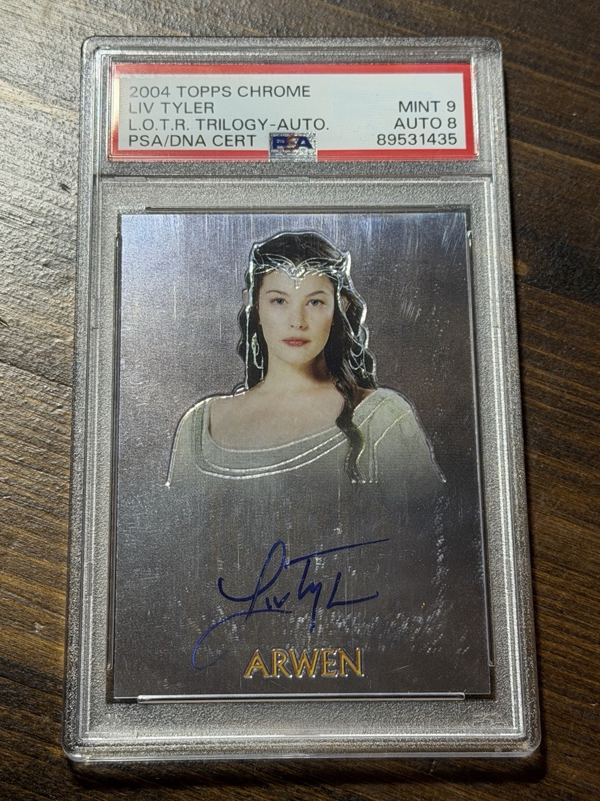 2004 Topps Chrome Liv Tyler Lord of the Rings LOTR Auto Arwen PSA 9 Auto 8