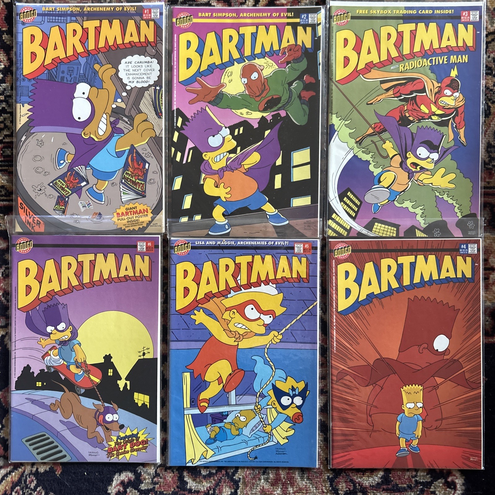 Bartman #1 (Silver Foil),2,3,4,5,6 Bongo Comic Books 1993 NM Simpsons