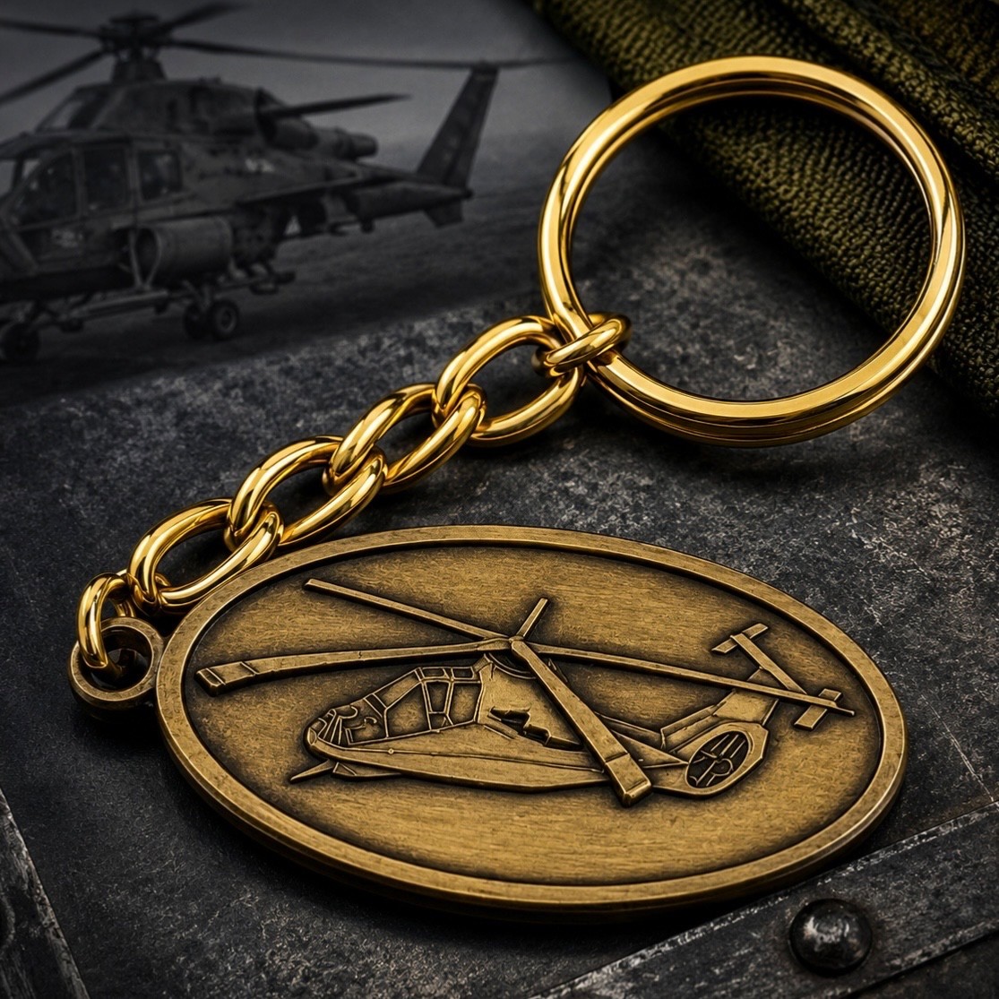 RAH-66 Comanche Helicopter Metal Keychain Military Aviation Collectible