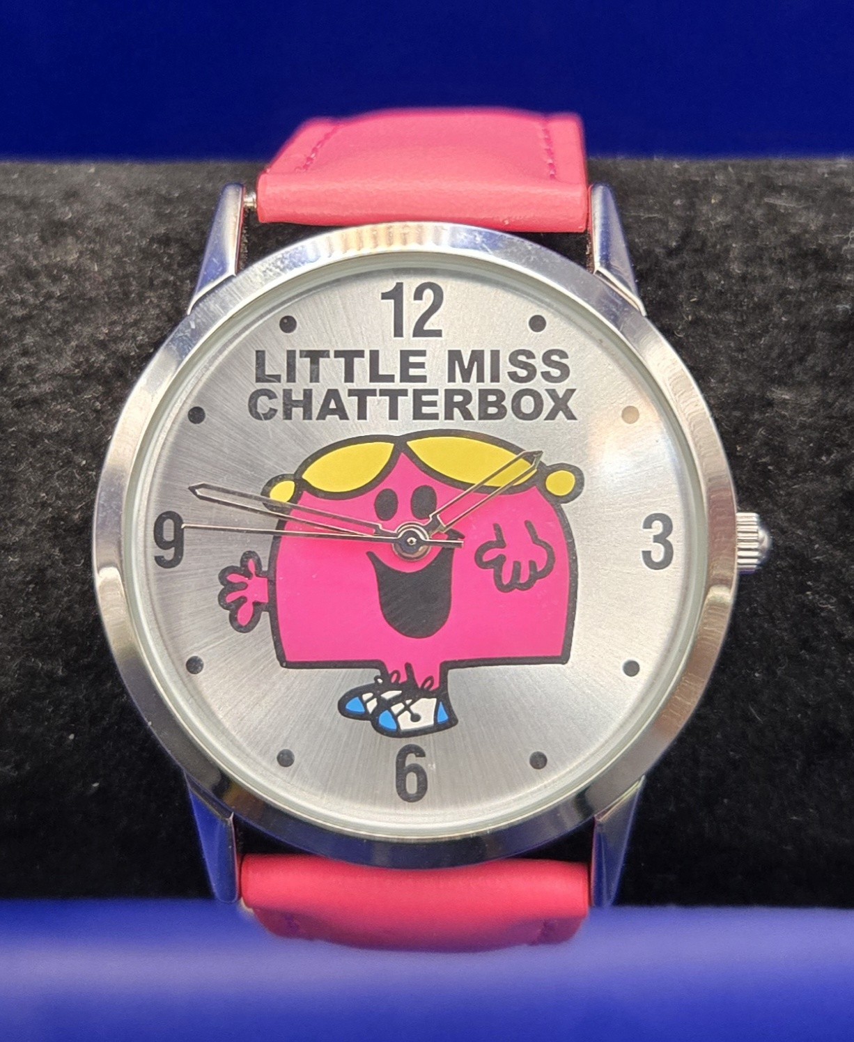2009 LITTLE MISS CHATTERBOX Silver Tone Womens' Quartz Watch w/Pink Band *WORKS*