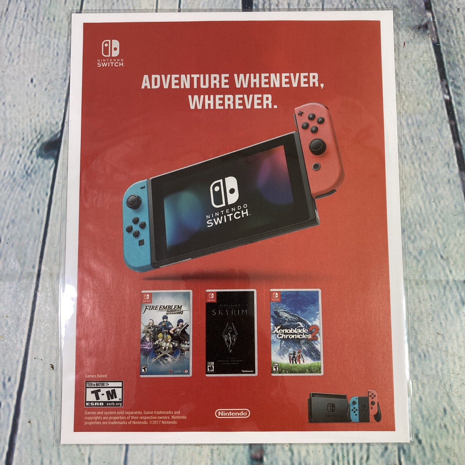 2017 Nintendo Switch Gaming System Print Ad/Poster Promo Art Magazine Page
