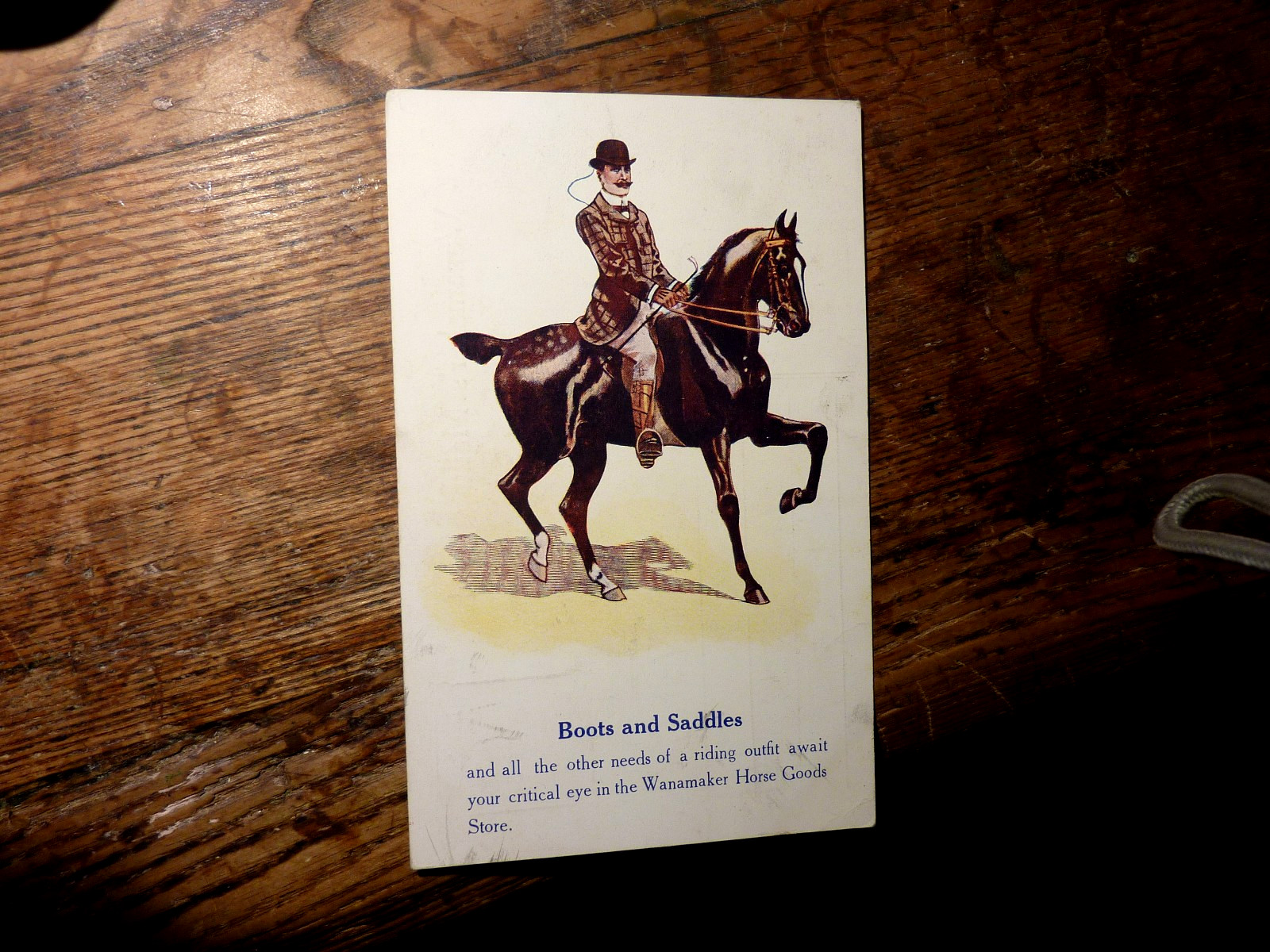RARE--WANAMAKER HORSE GOODS-STORE- POSTCARD-1907