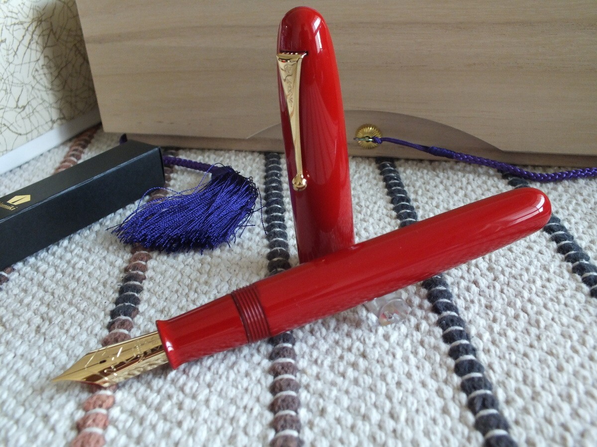 Namiki Urushi Lacquer Vermilion No.50 Emperor Fountain Pen DHL DDP