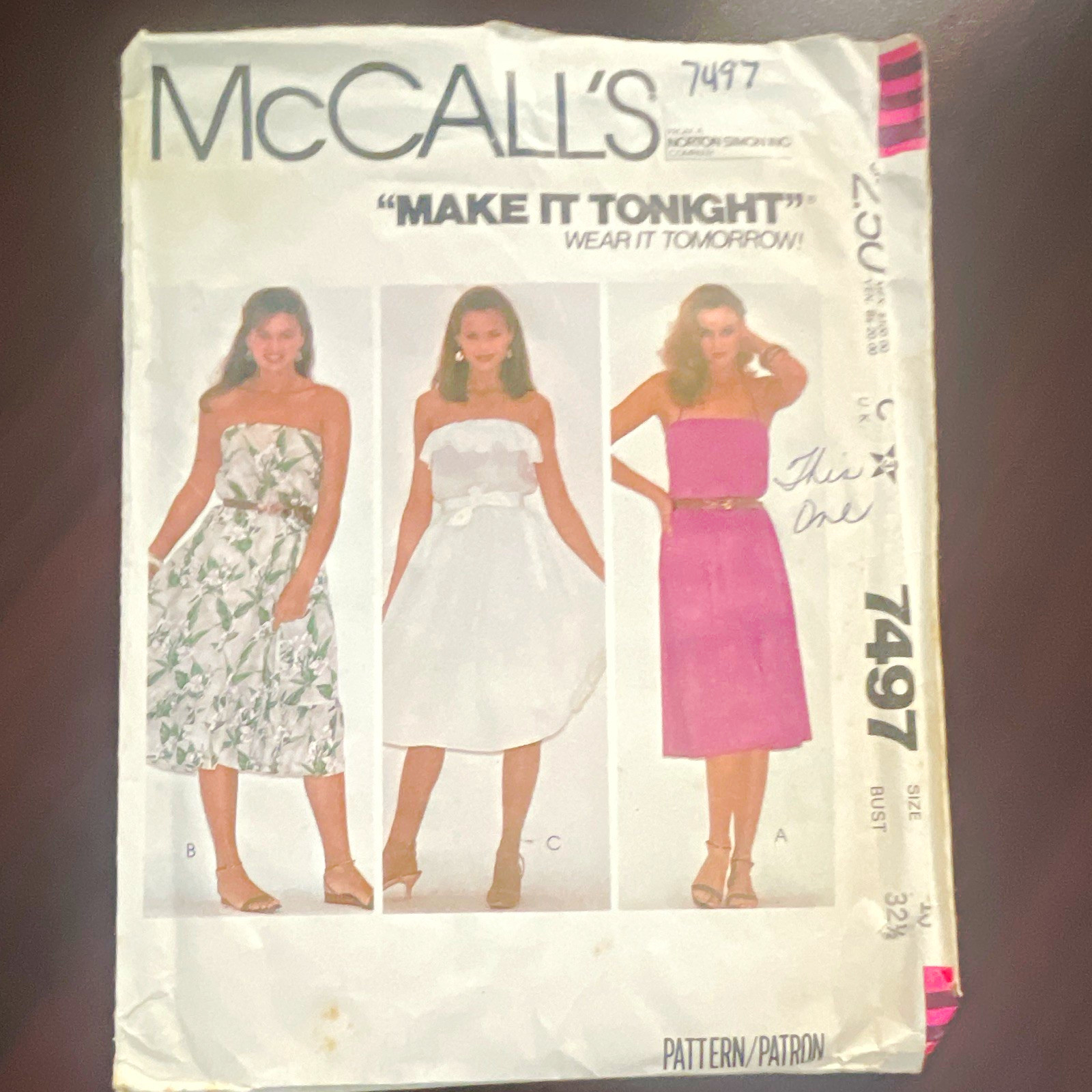 McCall’s 7497 Vintage Original Sewing Pattern Women’s Petite Dress Sportswear