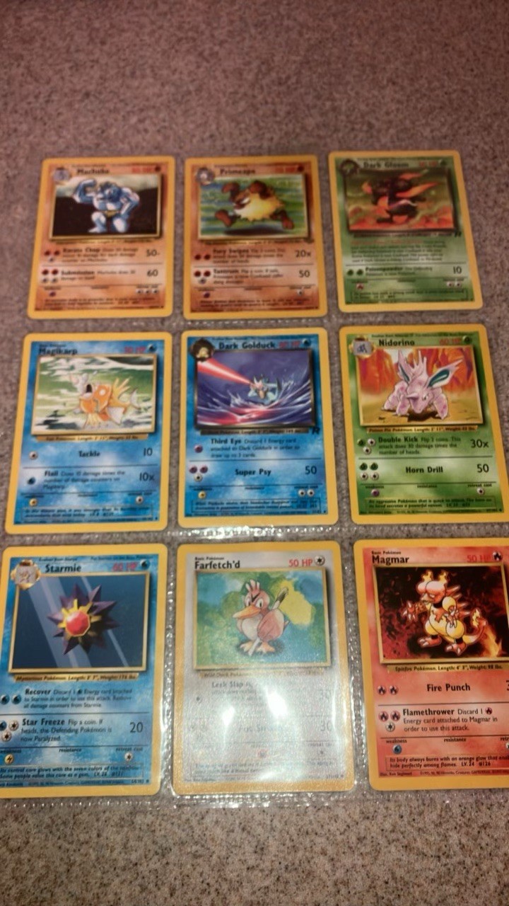 Original LP-NM Vintage Pokemon Cards Lot of 9 Cards No Duplicates