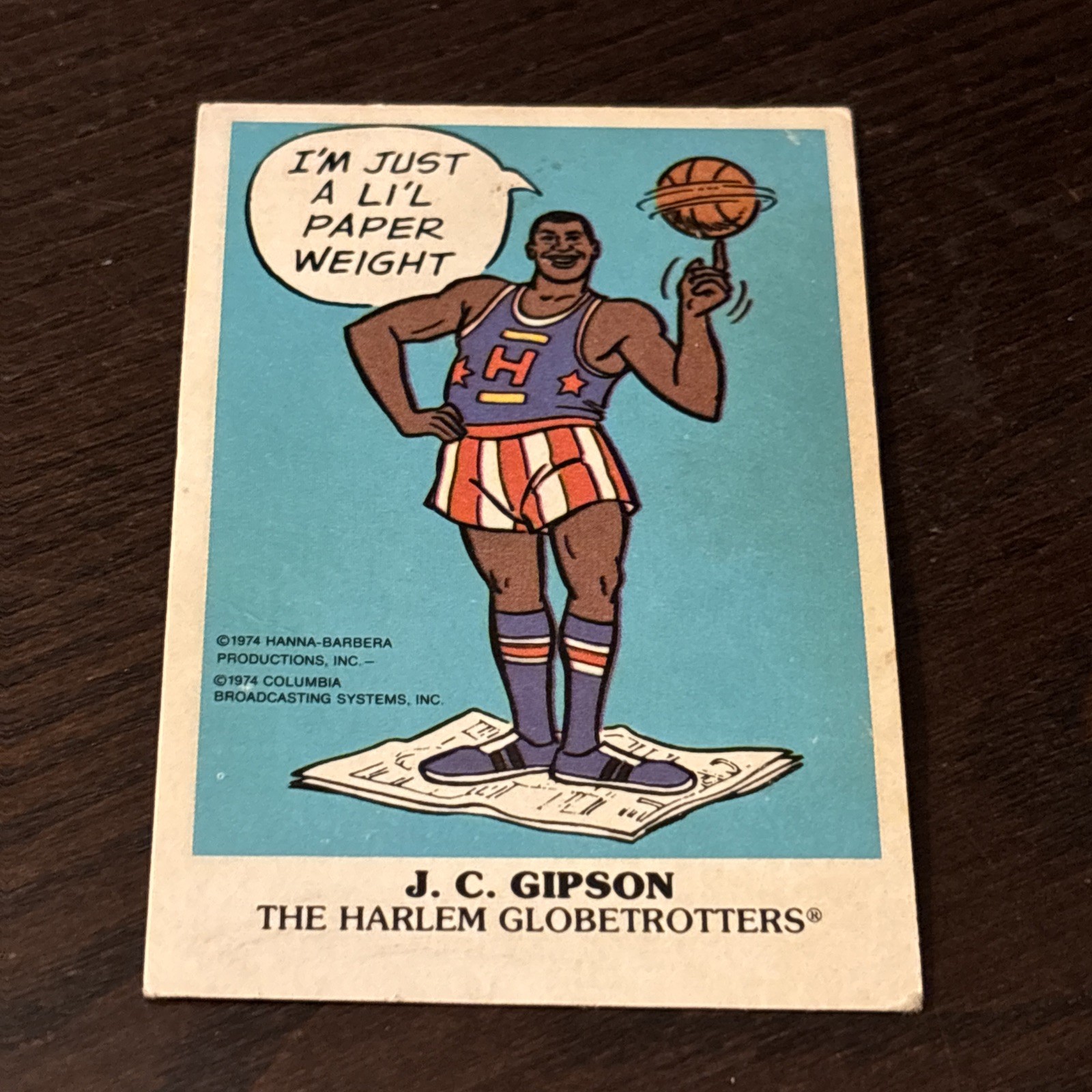 1974 Wonder Bread Hanna-Barbera Magic Tricks Globetrotters J.C. Gipson Card #5