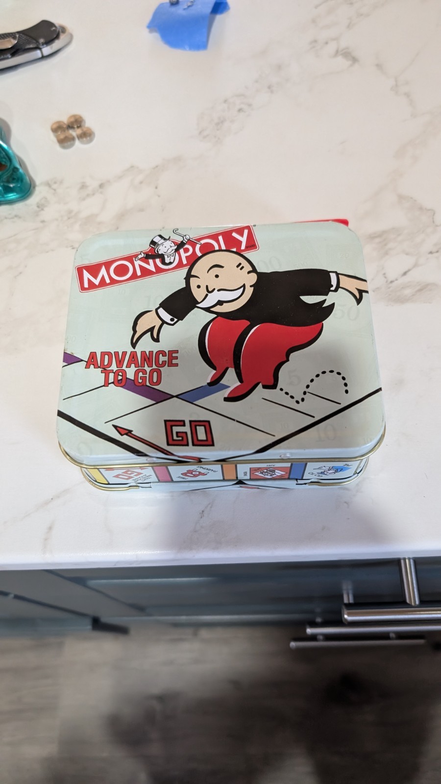 Vintage Collectible MONOPOLY 2000 MINI Lunchbox Tin by Hasbro Uncle Pennybags