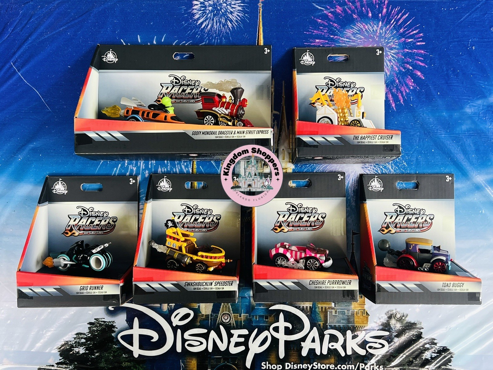2026 Disney Parks Racers 1:64 Scale Metal Die Cast Car Lot Of 7 New