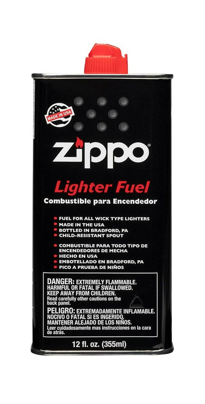 Zippo 12FC Premium Windproof Lighters Fluid Multi-Purpose Fuel 12Oz Bottle 1Pck