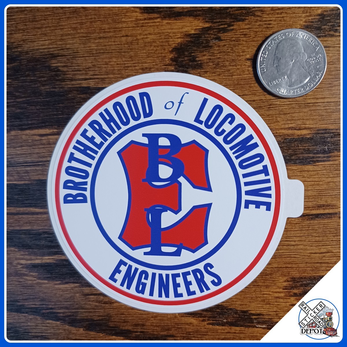 Brotherhood of Locomotive Engineers kiss-cut vinyl sticker