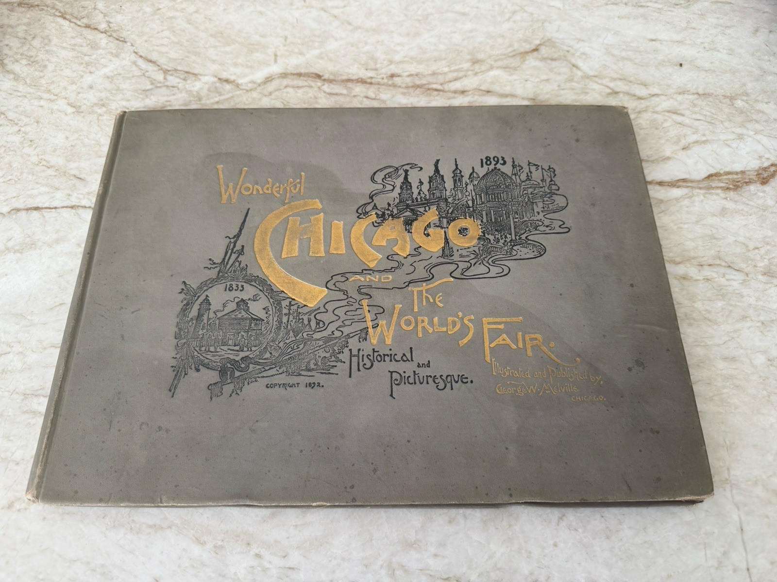 Antique 1893 World’s Fair Chicago Historical Picturesque George Melville Book