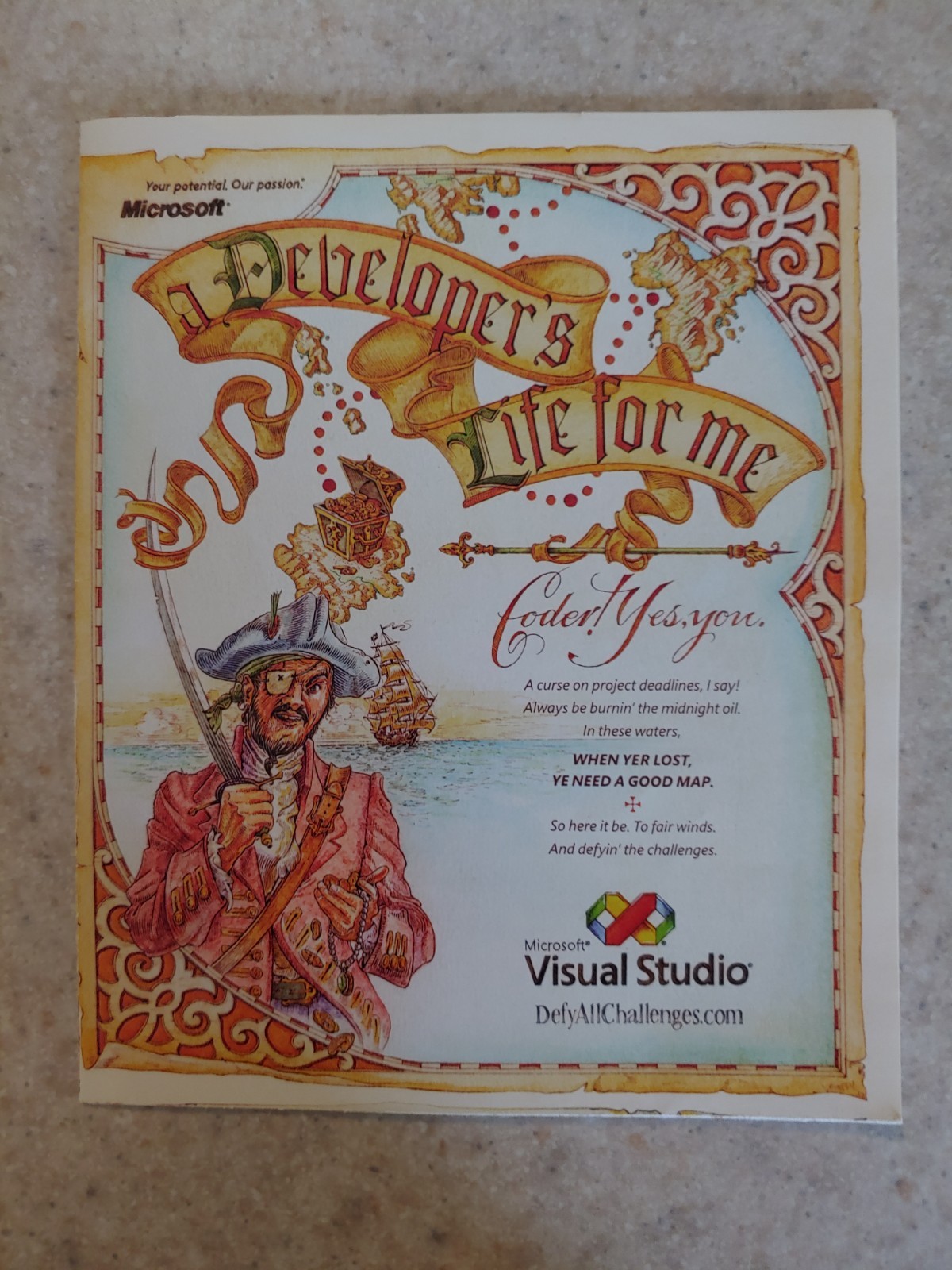 Microsoft Visual Studio Advertisement - A Developer's Life For Me Treasure Map