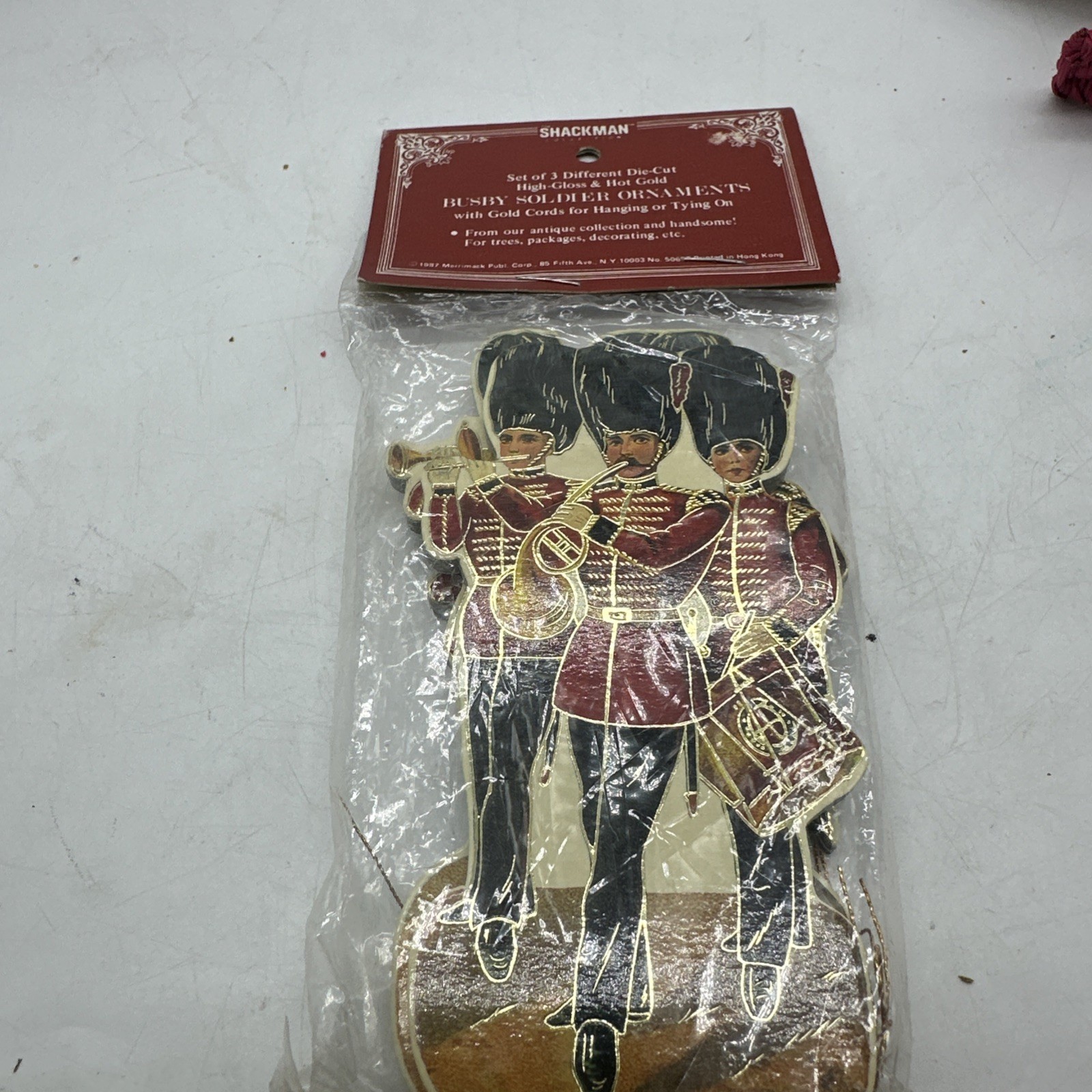 Christmas Ornaments Shackman 3 Different Die Cut Band Members & Instruments 1987