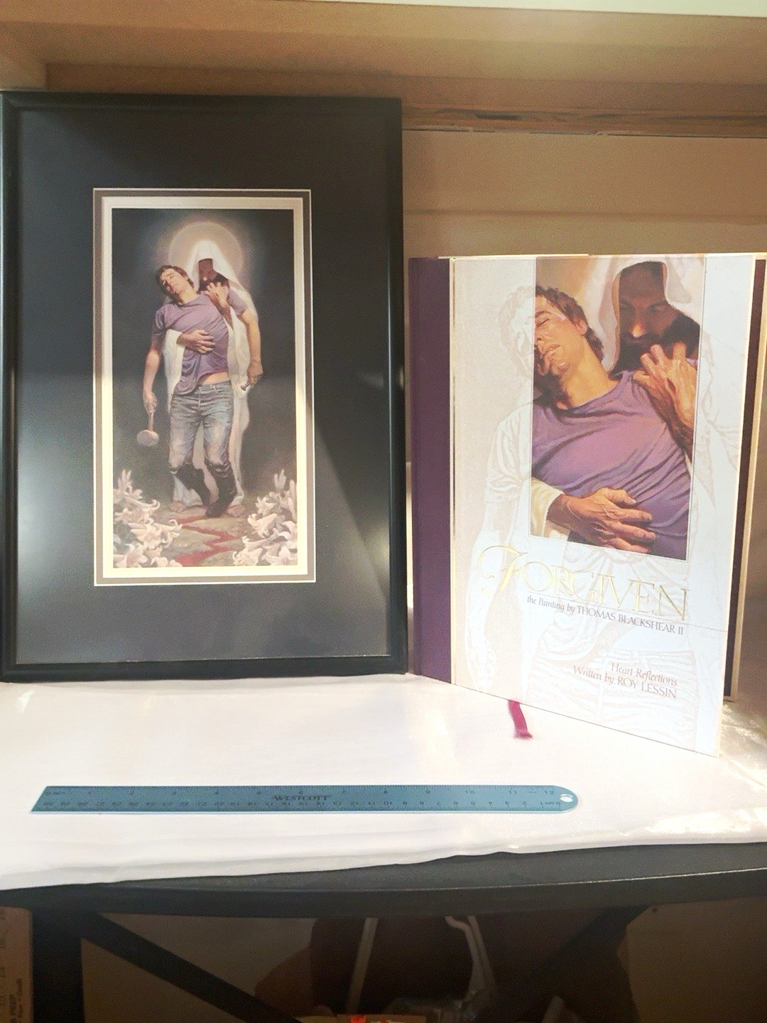 Thomas Blackshear II Forgiven Framed Print w/ 1996 Roy Lessin Book Christian Art