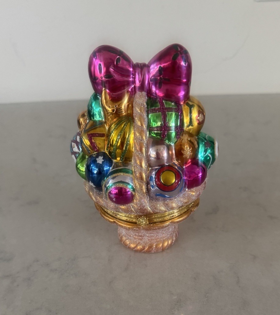 Vintage Sold Out Christopher Radko Easter Basket Trinket Box Rare Collector