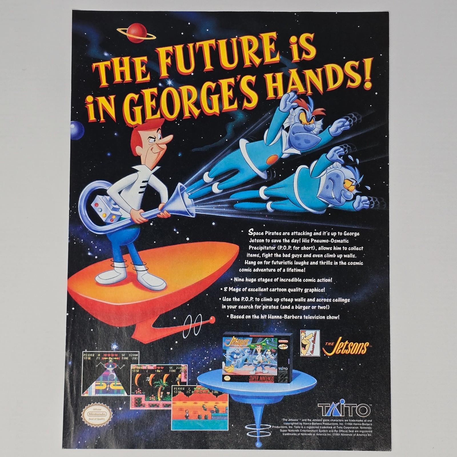 The Jetsons Super Nintendo SNES The Future Print Ad/Poster