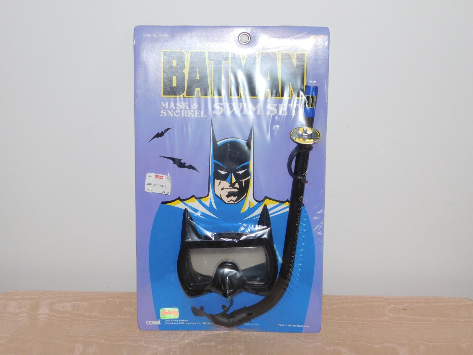 VINTAGE NOS 1991 DC COMICS BATMAN MASK & SNORKEL SWIM SET NEW OLD STOCK