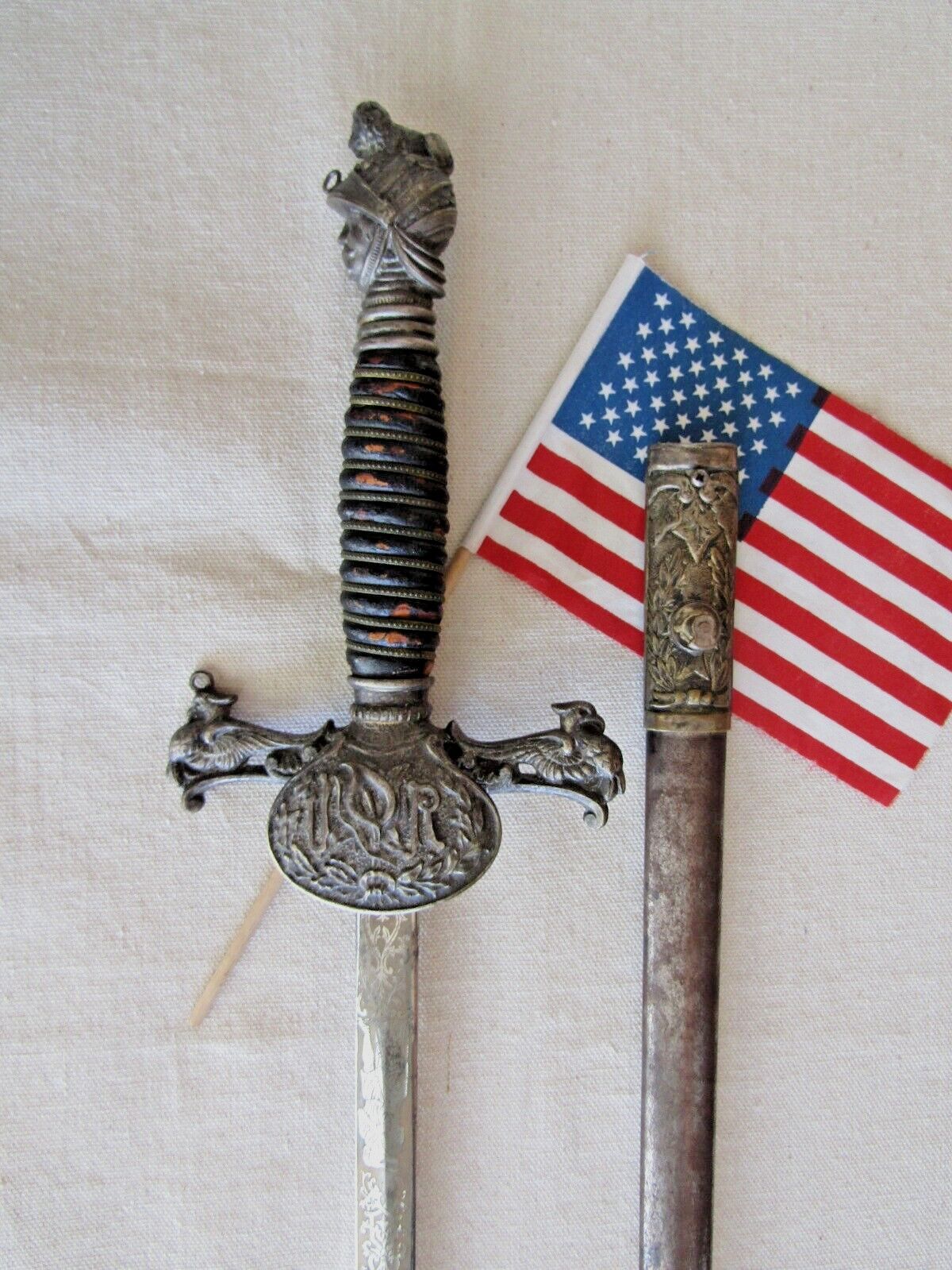 Antique Knights of Pythias Sword + Scabbard.