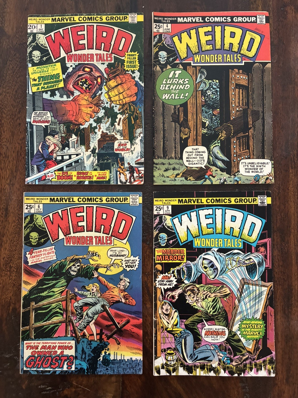 Weird Wonder Tales #1 4 6 and 9 Marvel Comics (1973-75) VG