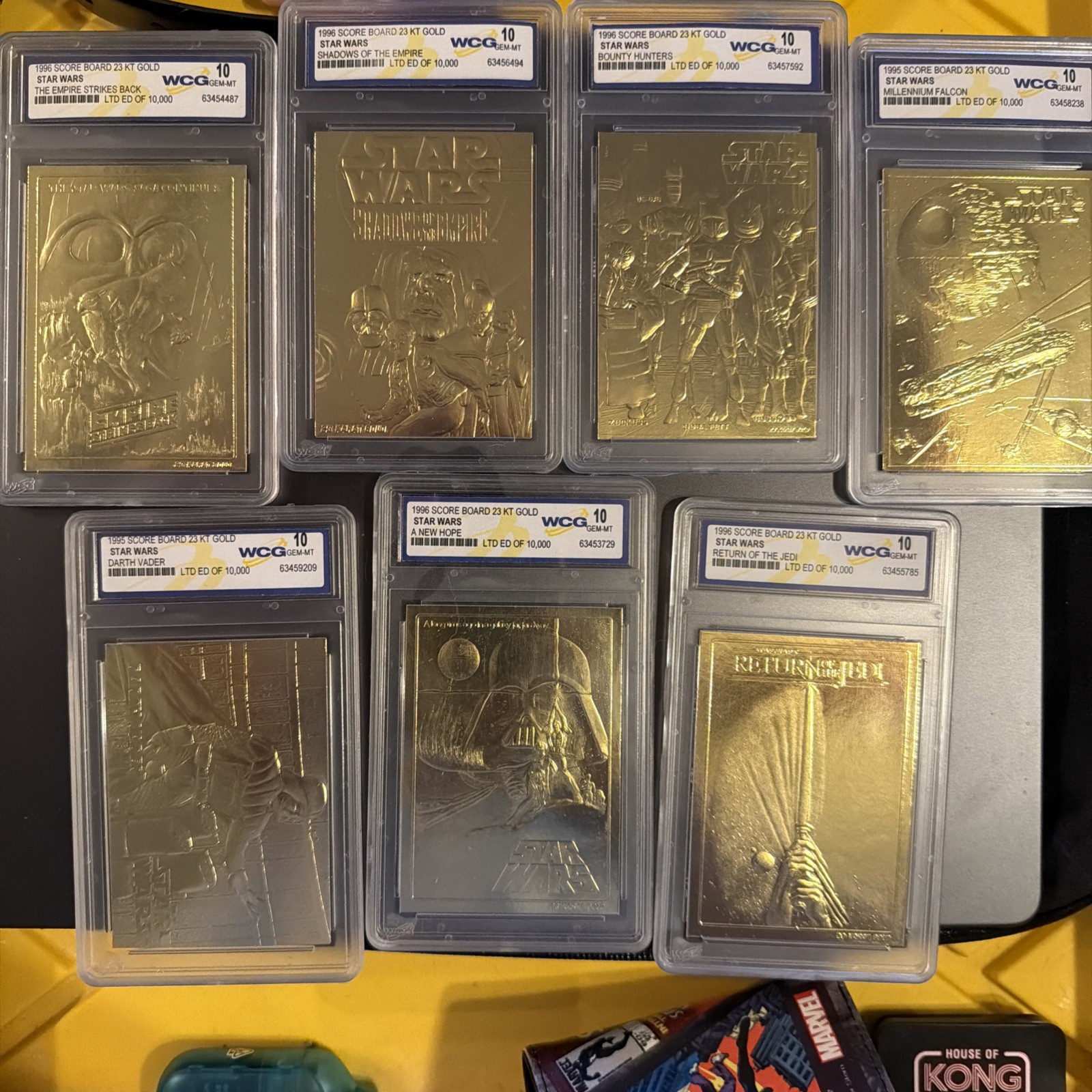 STAT WARS 1995-1996 Score Board 23KT Gold COMPLETE SET 7 cards WCG 10 GEM 💎 