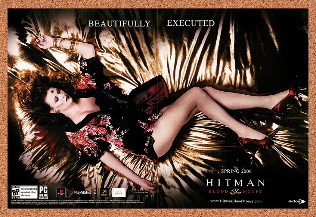 2006 Hitman Blood Money PS2 Beautifully Executed Original Ad / Promo vc4
