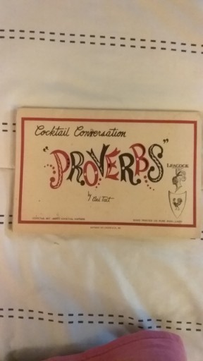 Carl Tait Proverbs Cocktail Conversation Napkins 1952 Pure Irish Linens (6) 