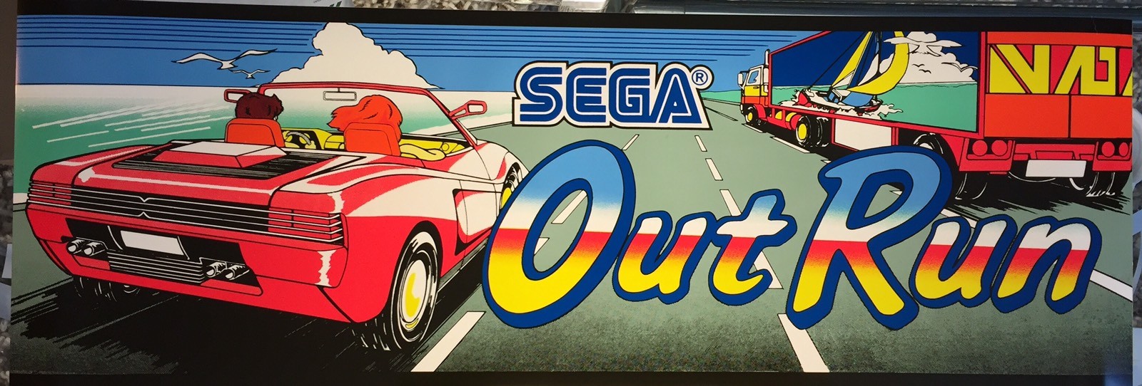 Sega Outrun (Out Run) Arcade Marquee 23.5