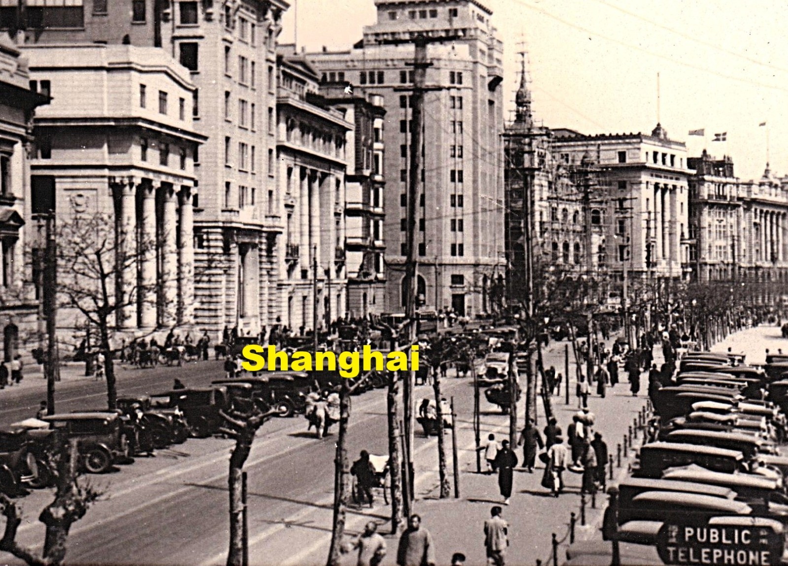 China Shanghai Bund Street Scene  original photo 1920s/1930