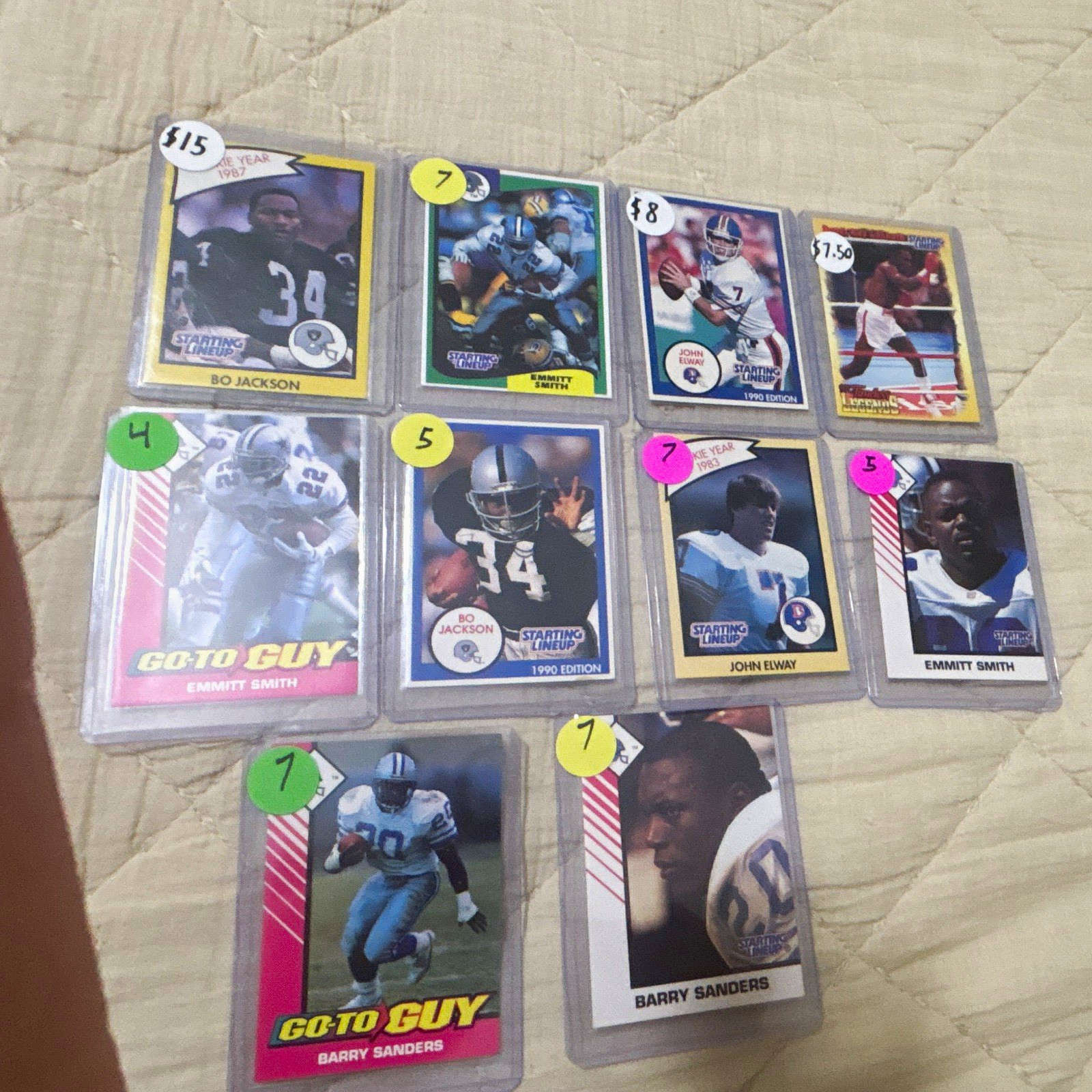 Starting Lineup Go-To Guy/Rookie Year 1990 10-Card Lot Bo Jackson + More