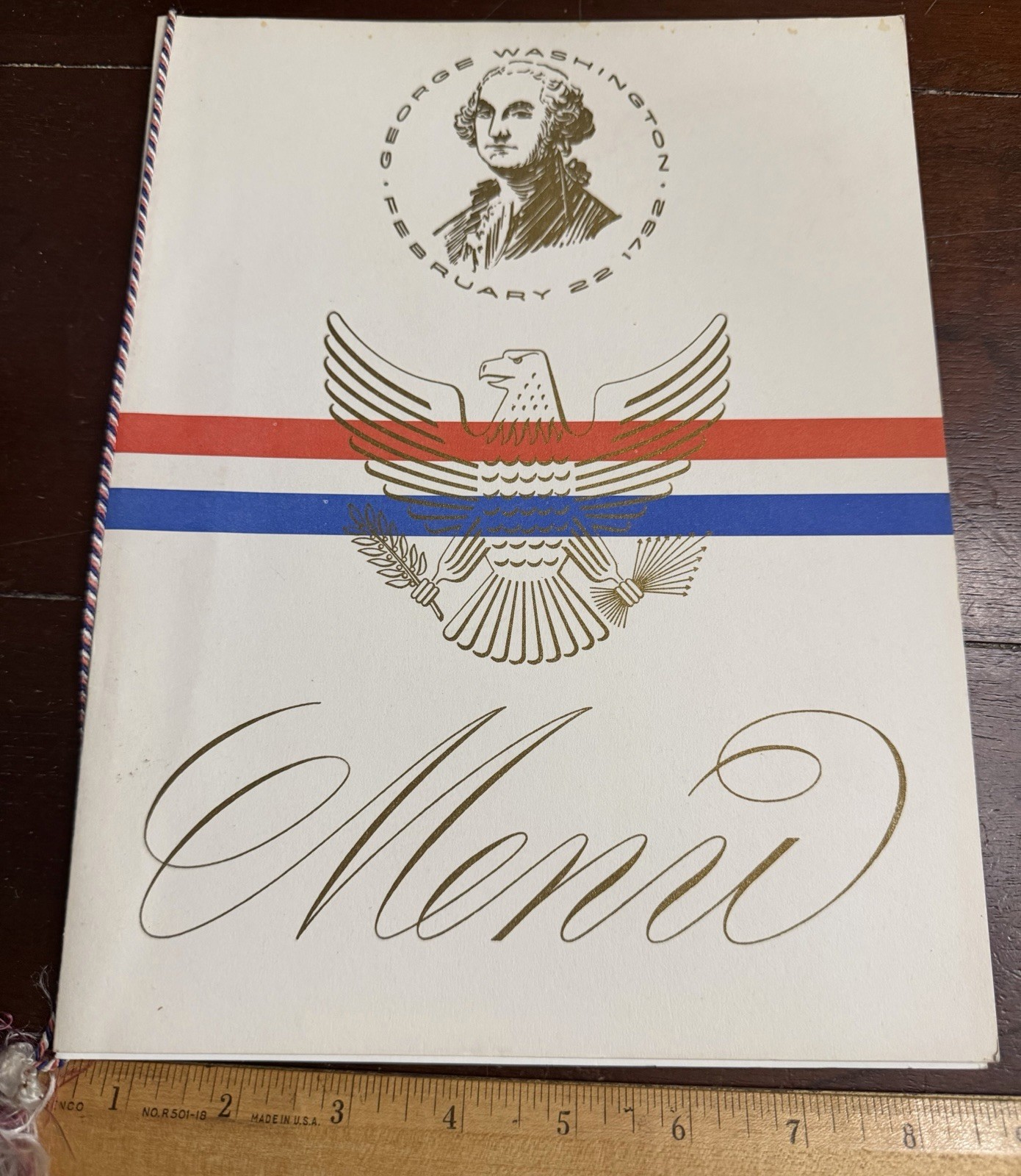 Menu Feb 22 1963 S.S America .United States Lines Washington\'s Birthday Dinner