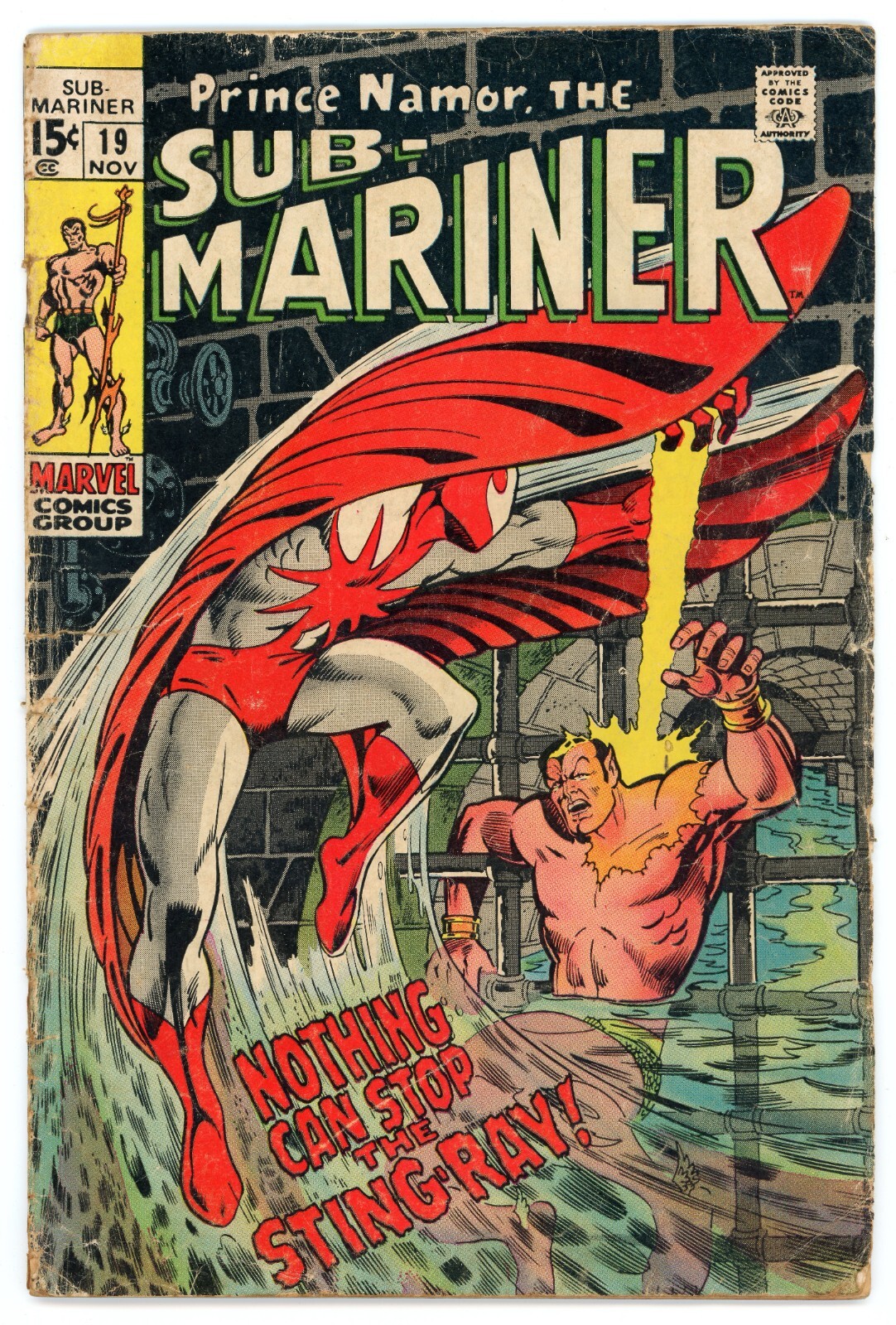 Sub-Mariner #19 - Nov 1969 Marvel Comics - Key Issue 1st Sting-Ray