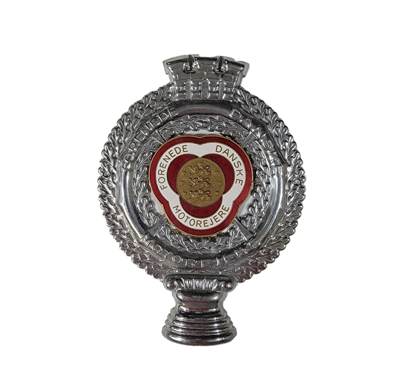 Rev Up Your Nostalgia: Vintage Forenede Danske Motorejere Car Emblem (1930s)