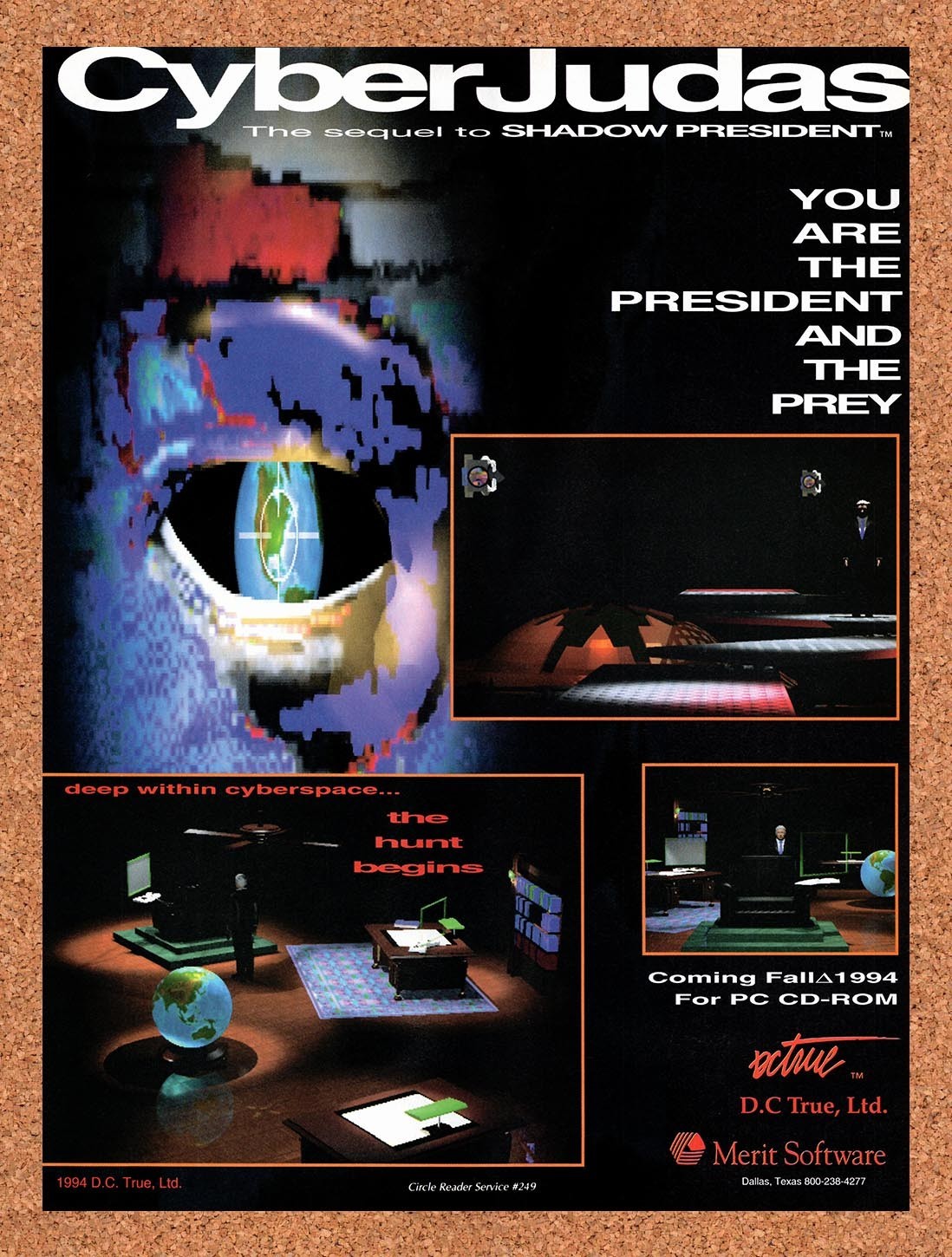 1993 CyberJudas PC Original Advertisement / Retro Promo v1