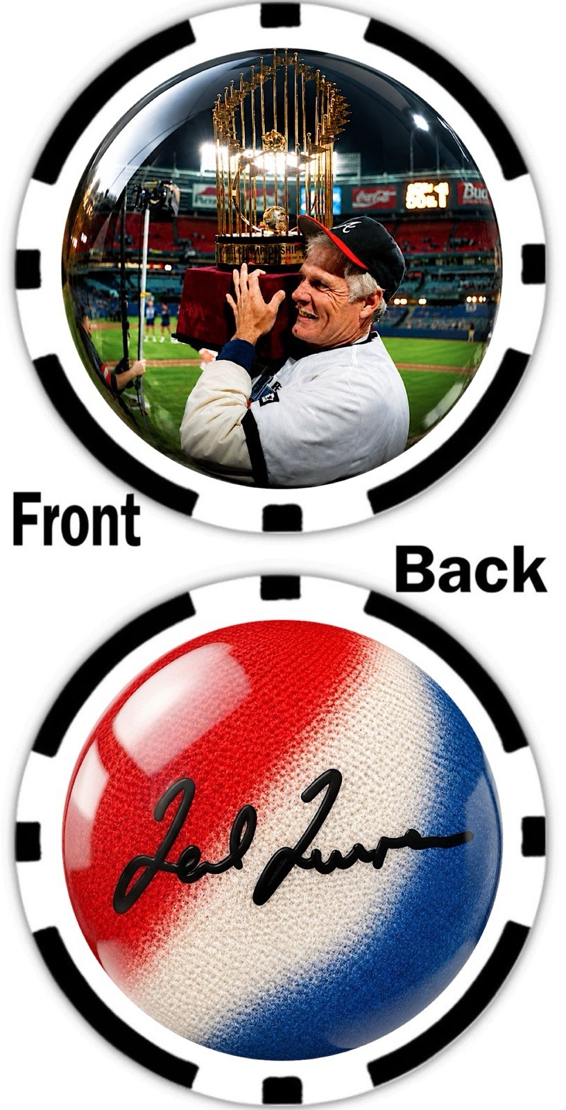 TED TURNER - FORMER BRAVES OWNER & MEDIA MOGUL - POKER CHIP ***SIGNED***