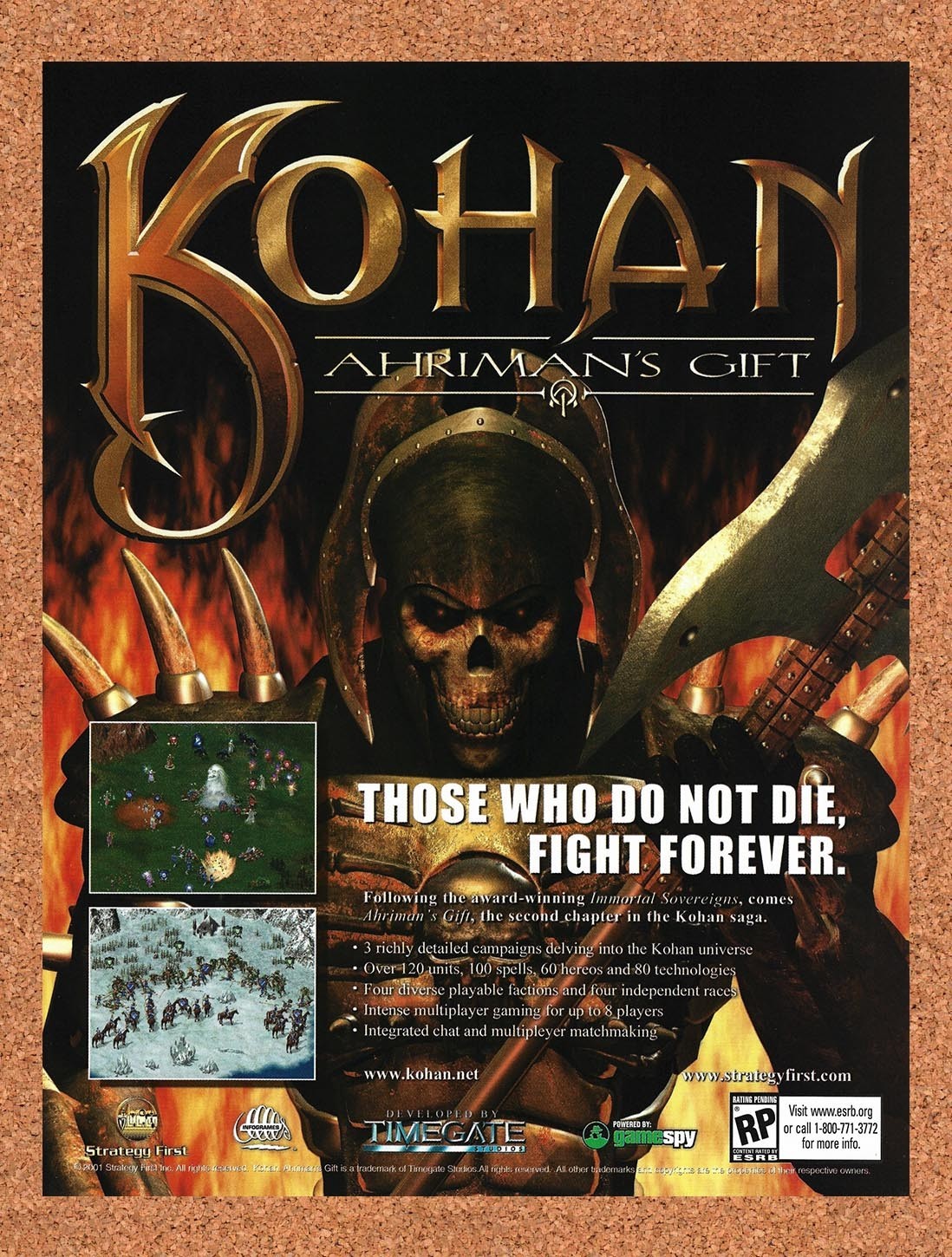 2001 Kohan Ahriman's Gift PC Original Advertisement / Retro Promo v4