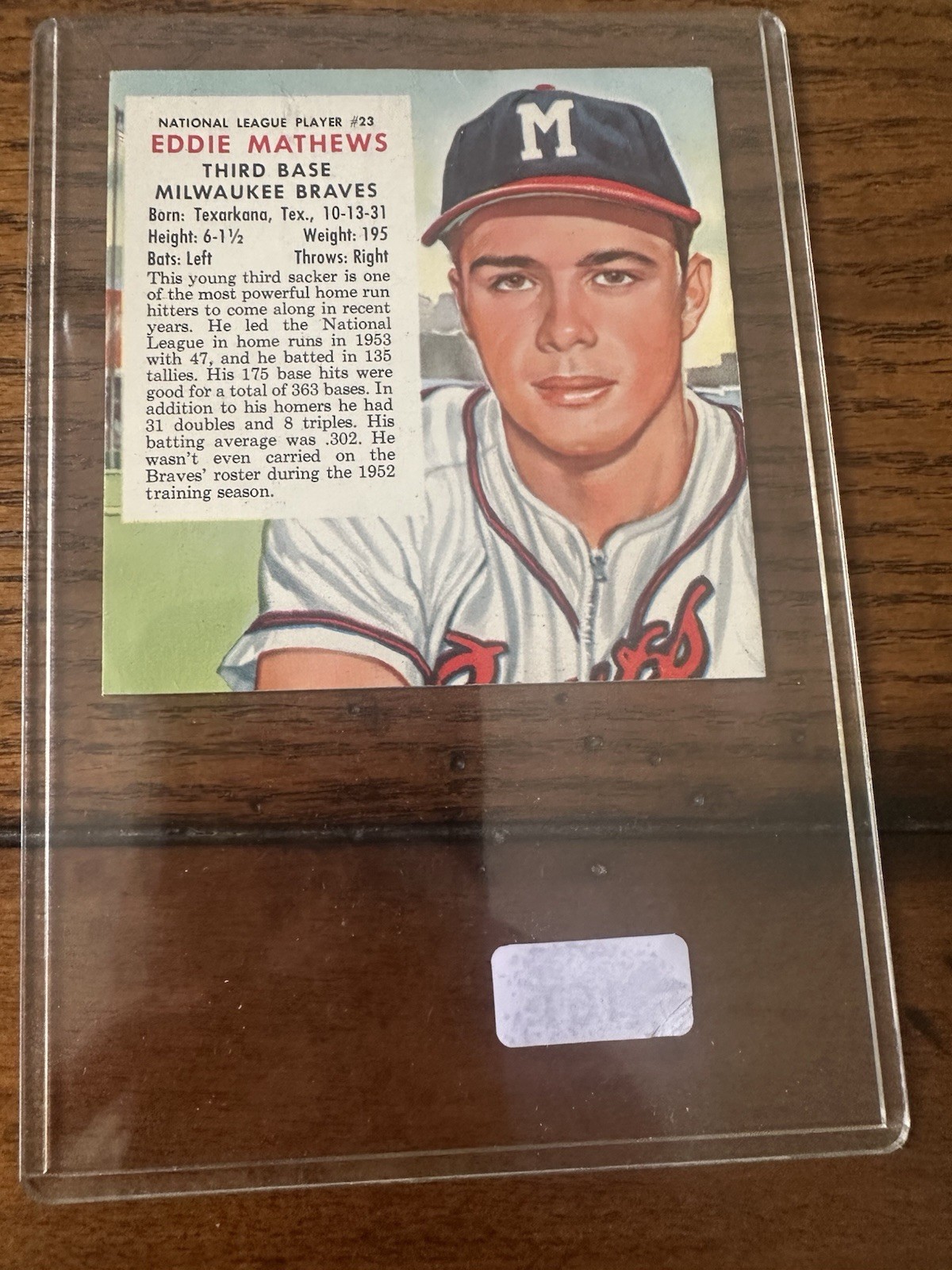 1953-54 Red Man Tobacco 5-Card Lot - Mathews HOF Thomson Maglie Yankees