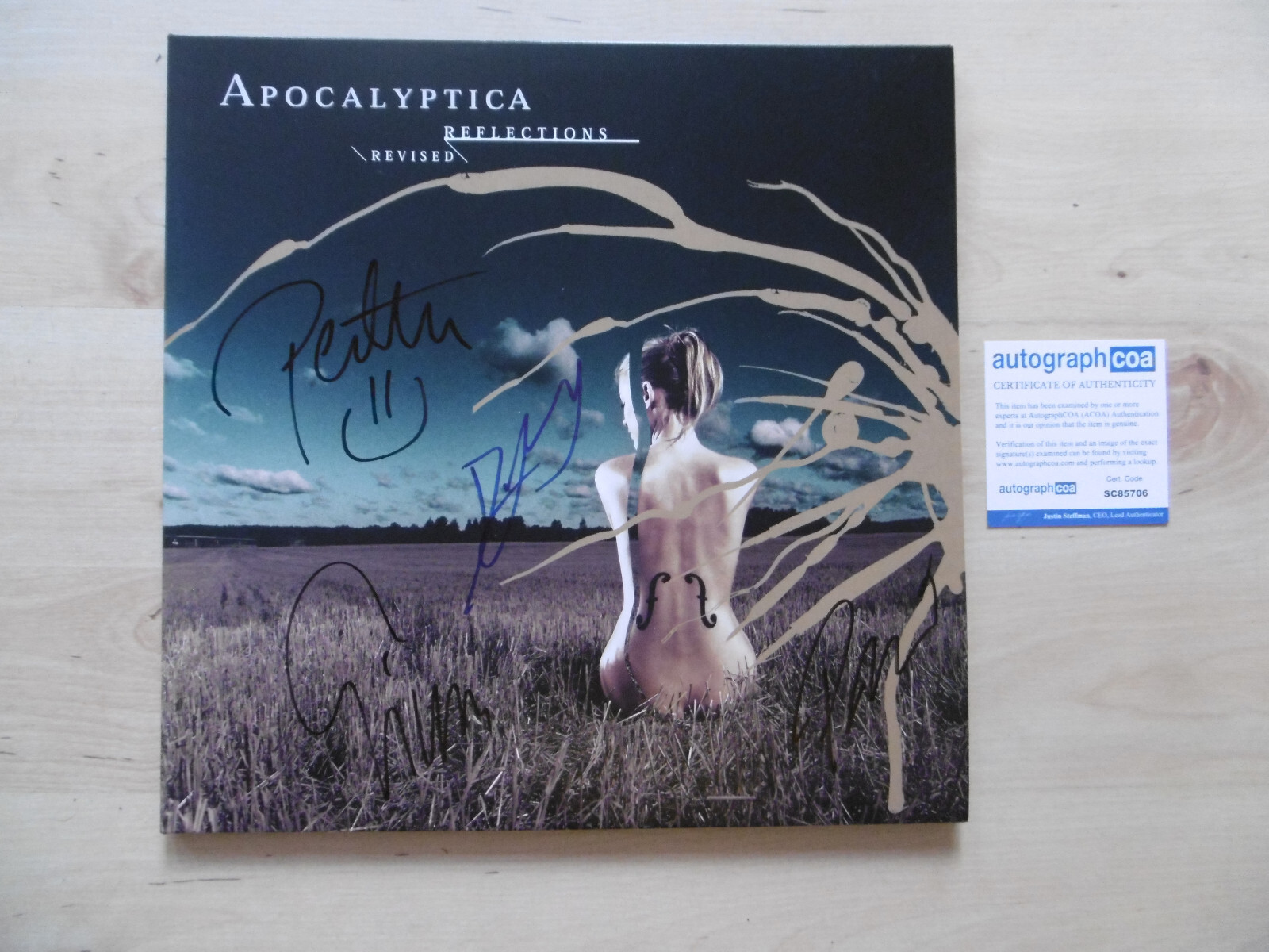 Apocalyptica Lombardo Original Autographs Signed LP Cover Reflections Vinyl ACOA