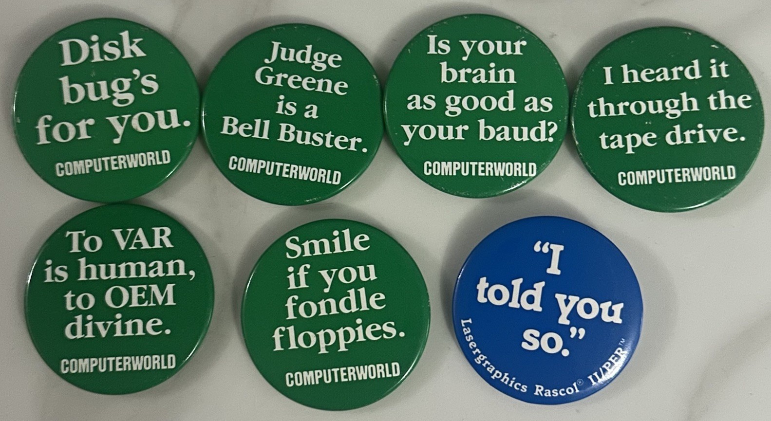 7 Computerworld Computer Humor Computer Dialogue PC Humor 7 - 2.25” Pinbacks