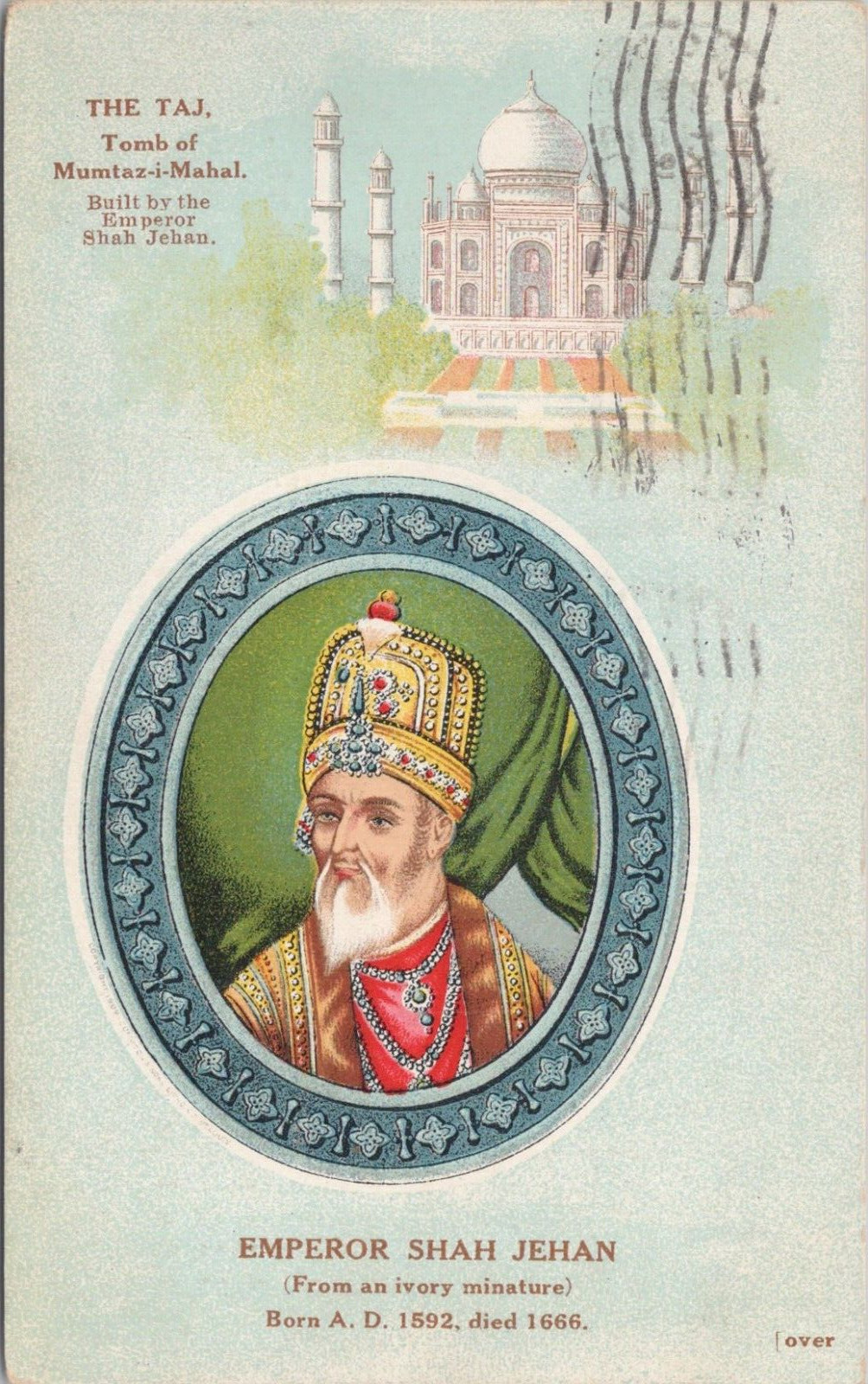 Advertising PC India Tea Growers Emperor Shah Jehan Taj Mahal 1913
