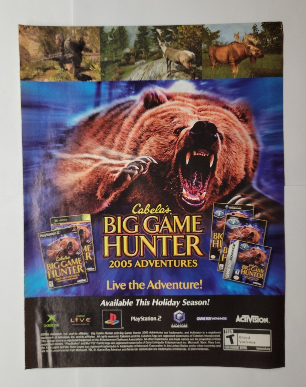 Cabela's Big Game Hunter 2005 Adventures Nintendo GameCube Magazine Print Ad