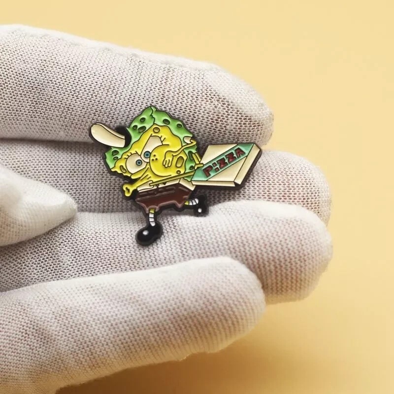 SpongeBob Krusty Krab Pizza Funny Animation Cartoon Metal Badge Pin