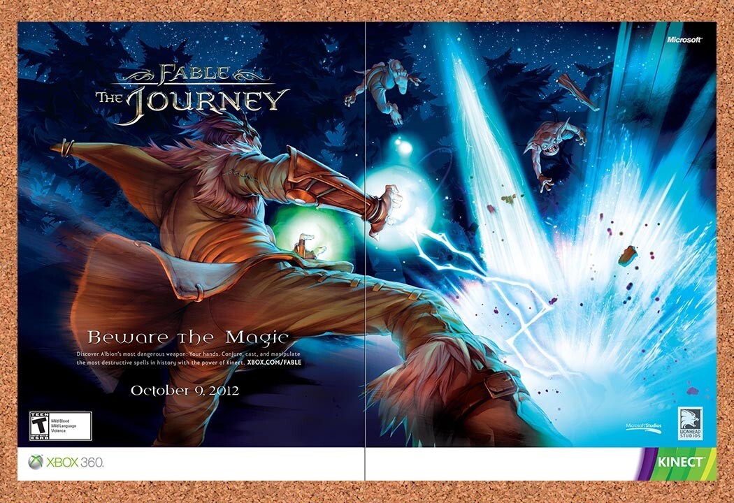 2011 Fable The Journey Xbox 360 Original Advertisement / Retro Wall Art v1