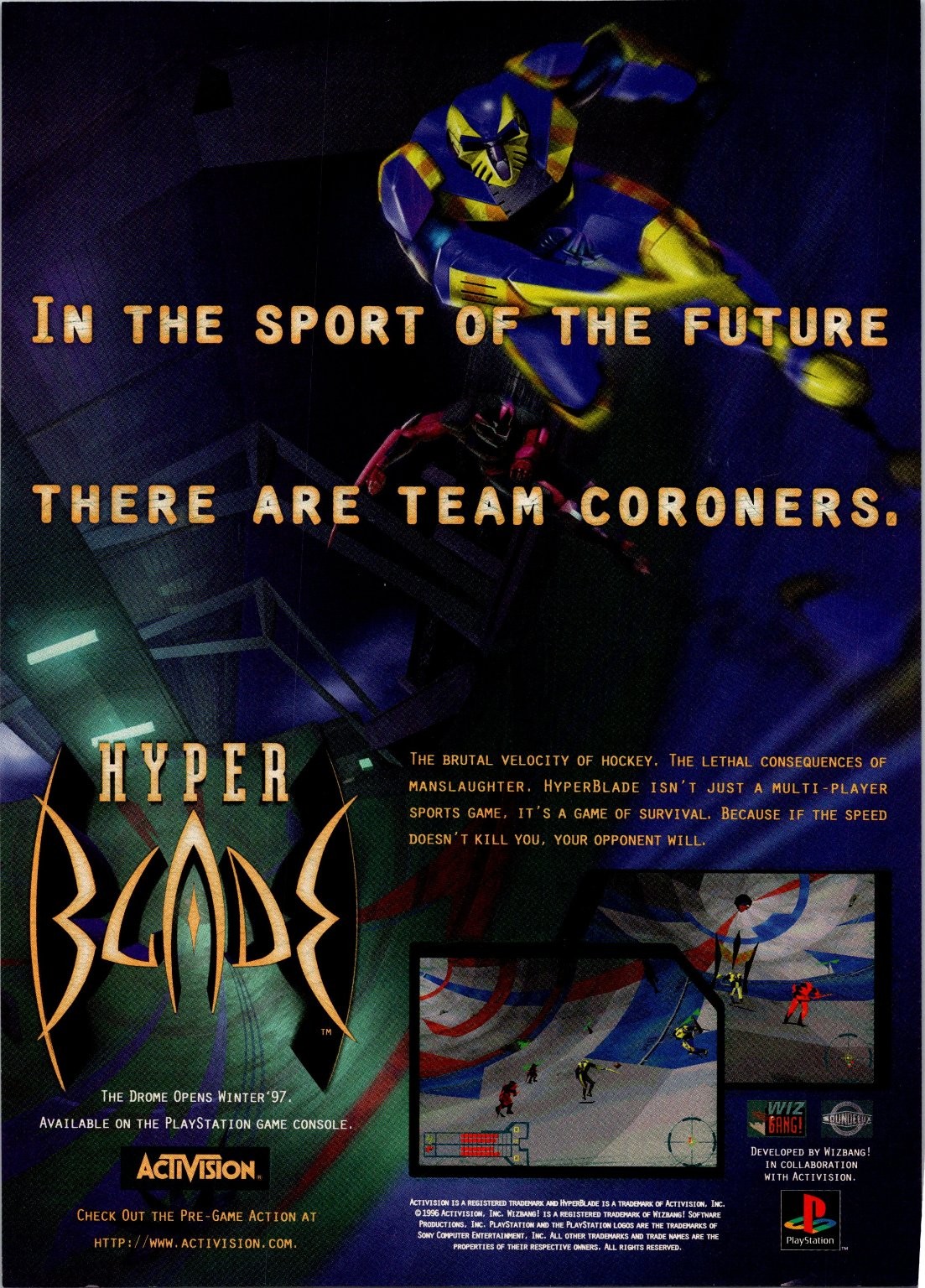 Activision HyperBlade Original 1997 PlayStation Print Ad Vintage