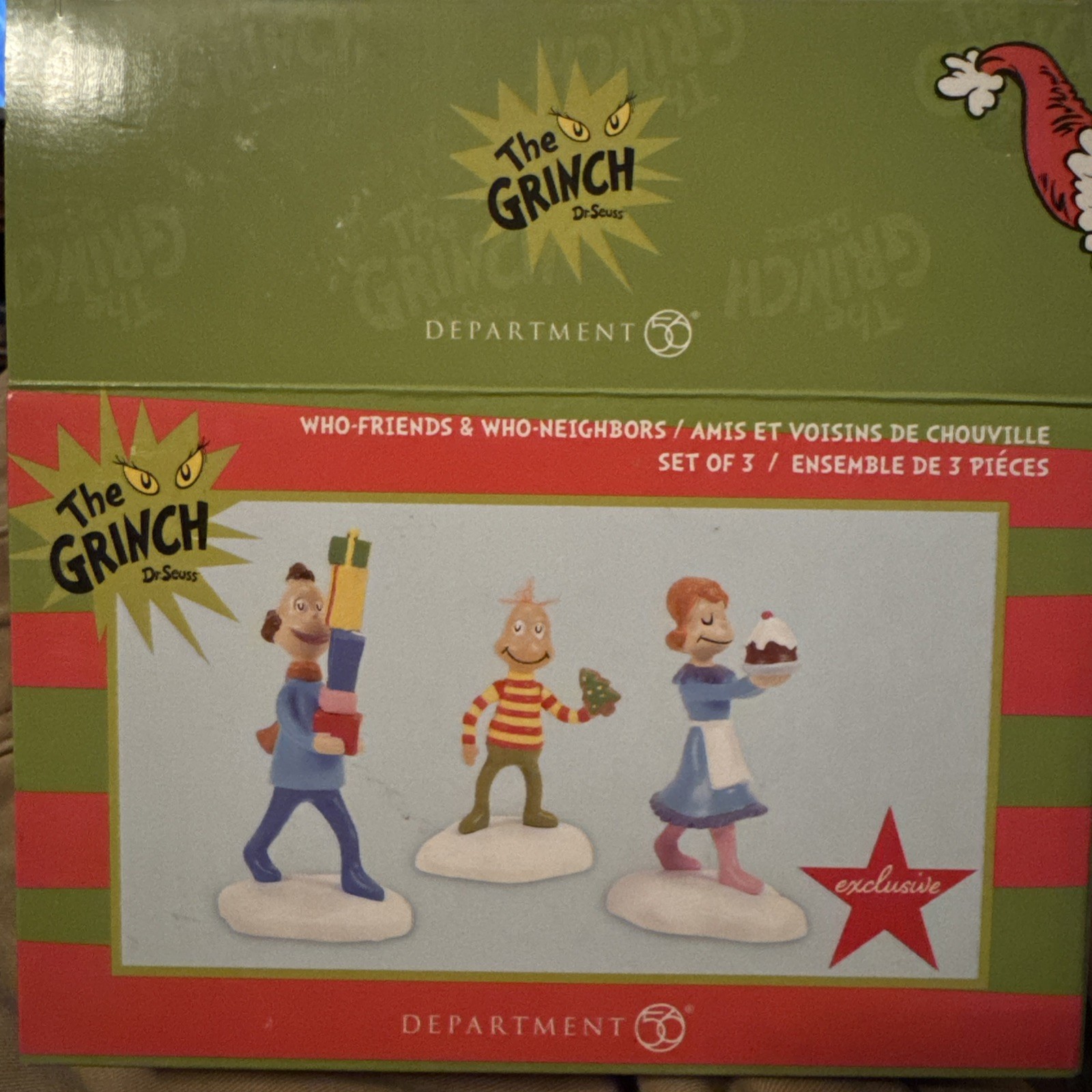 Dept 56 WHO FRIENDS AND NEIGHBORS SET/3 Grinch Village 6013667 BRAND NEW NIB
