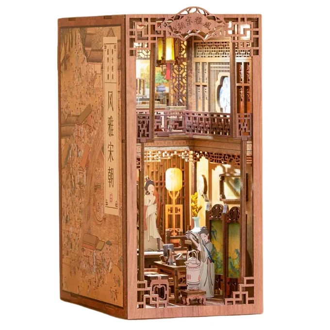 Cute Bee SZ01 Elegant Song DIY Wooden Book Nook Kit w/ LED Lighting