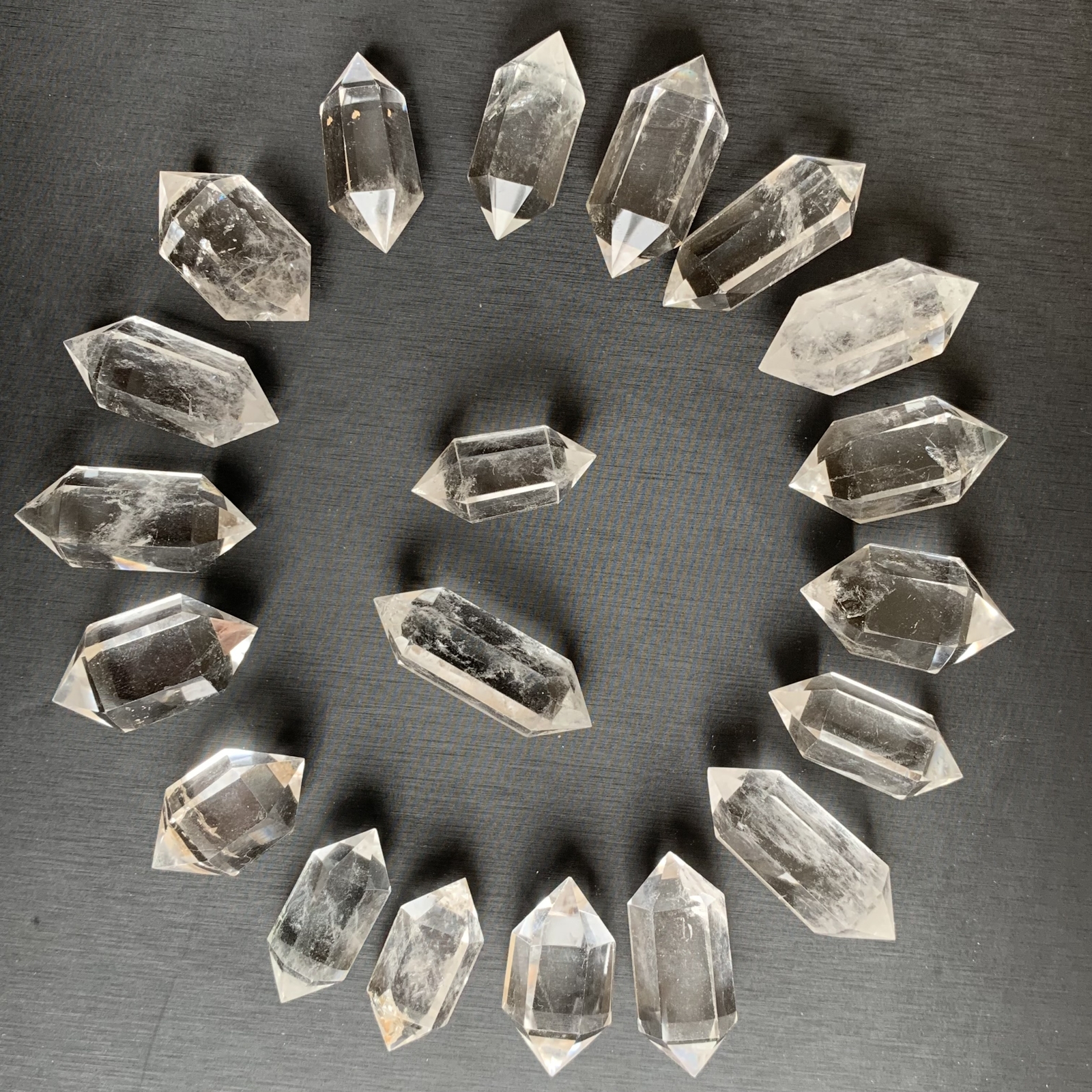 20pcs Natural clear quartz obelisk crystal double wand point healing 30-45mm