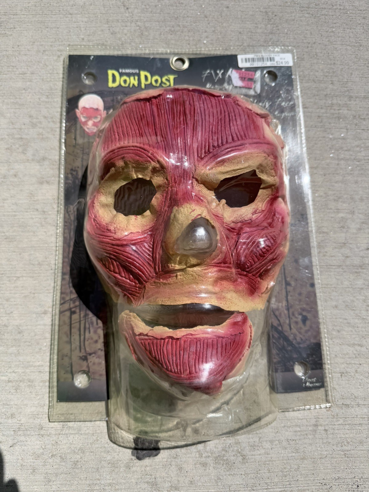 Vintage 2006 Don Post Studios bloody face fix makeup Halloween Mask rare
