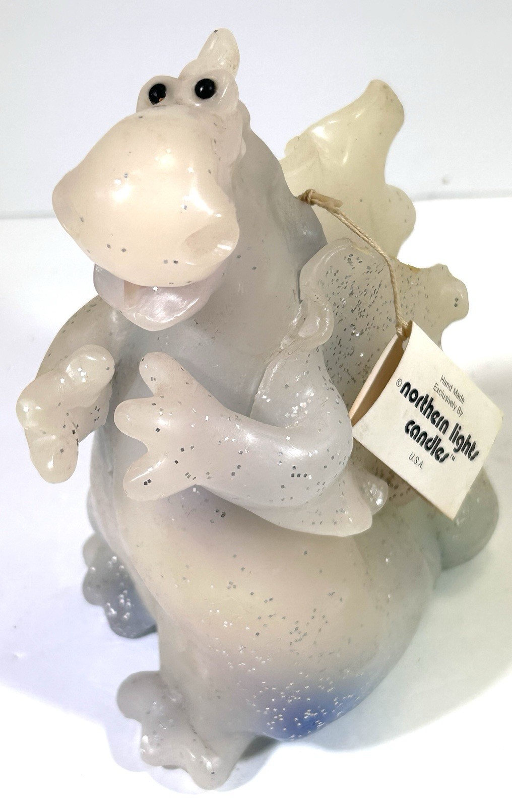 Vintage Northern Lights Candle Wax Sculpture Happy Dragon Handcrafted USA • 7”